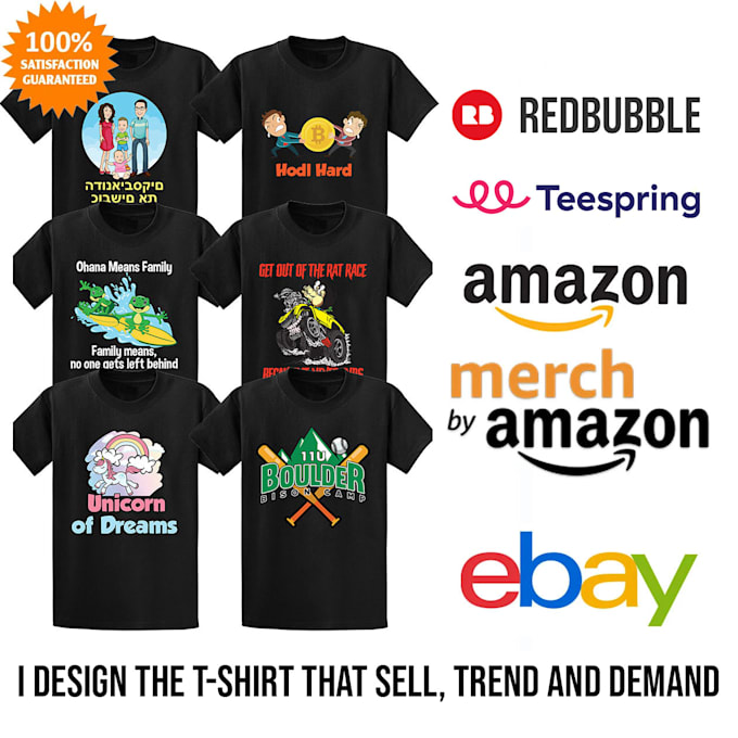 create attractive illustration graphic t shirt design merch by amazon