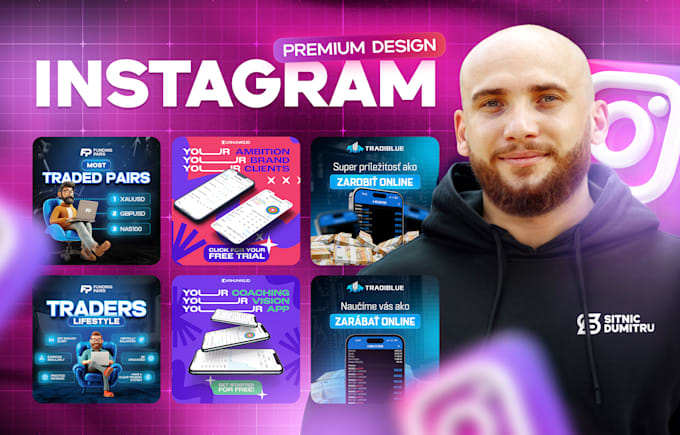 do stylish and modern instagram post design