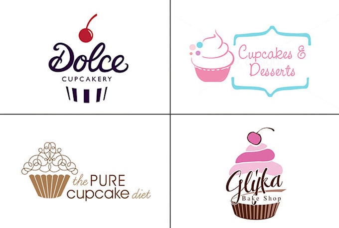 design bakery, sweet, cake, cupcake and professional logo
