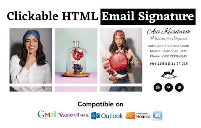 Create professional responsive clickable html email signature by ...