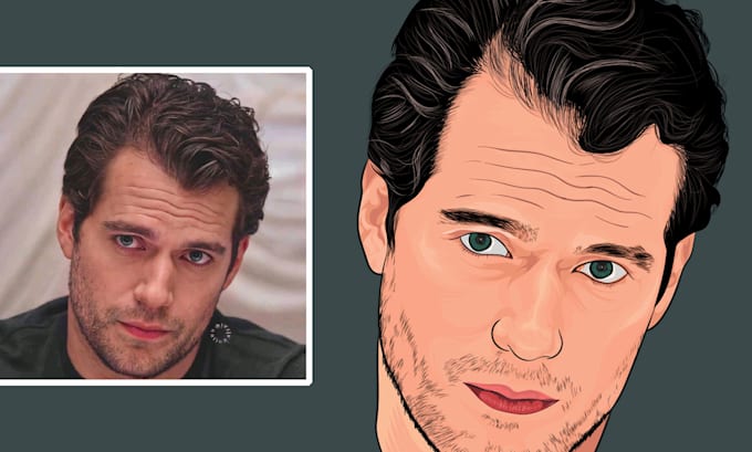 cartoon vector portrait illustration