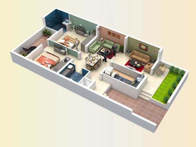 2d Auto Cad Floor Plan 3d Floor Plan 3d Front Elevation By Rizwan678