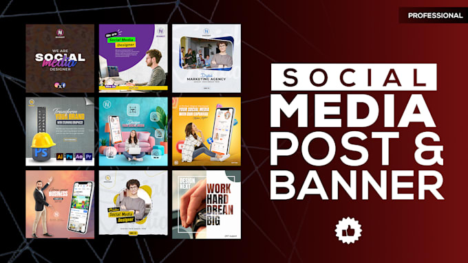 design eye catching professional social media post