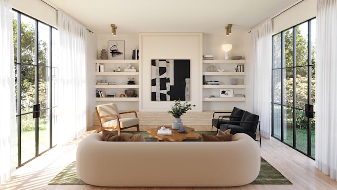 create high end interior 3d renderings