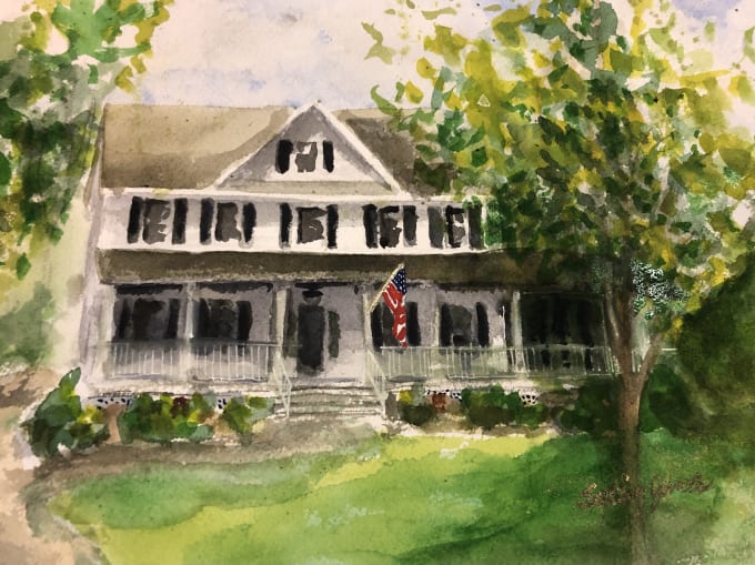 Hand Draw And Paint A Watercolor Building Or House Portrait By Spring5