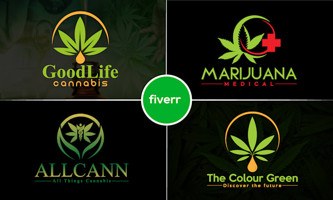 do unique cannabis  marijuana hemp oil weed logo