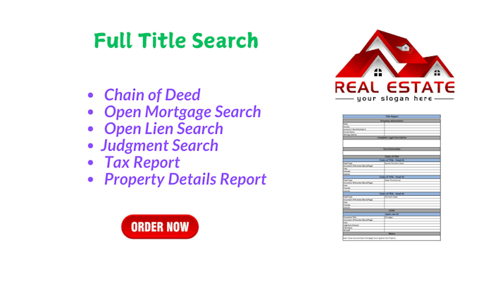 provide real estate property full title search service