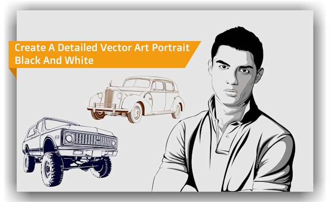 create detailed vector art black and white your pictures