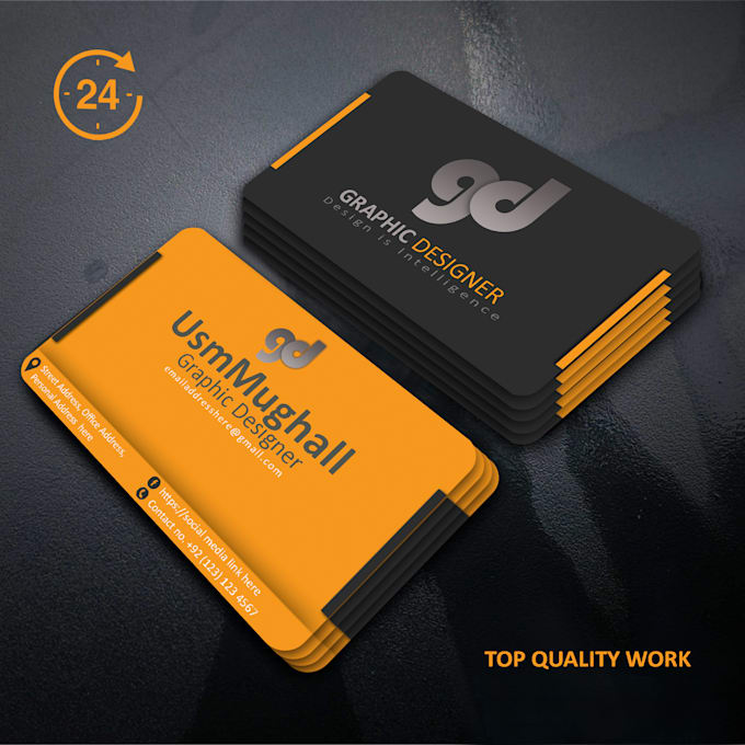 Premium Business Cards : Design Premium Business Card By Usmmughall Fiverr : Plus there's that pop of colour right in the middle.