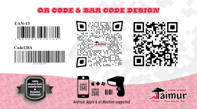 design qr code and barcode with label hangtag sticker