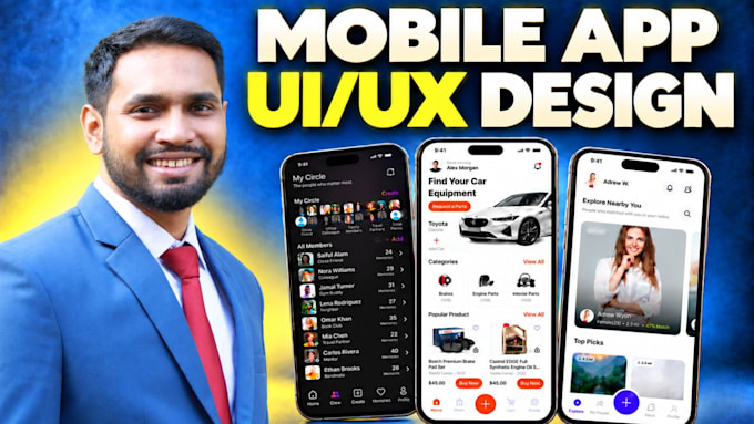 do modern mobile app UI UX design using figma for android and ios