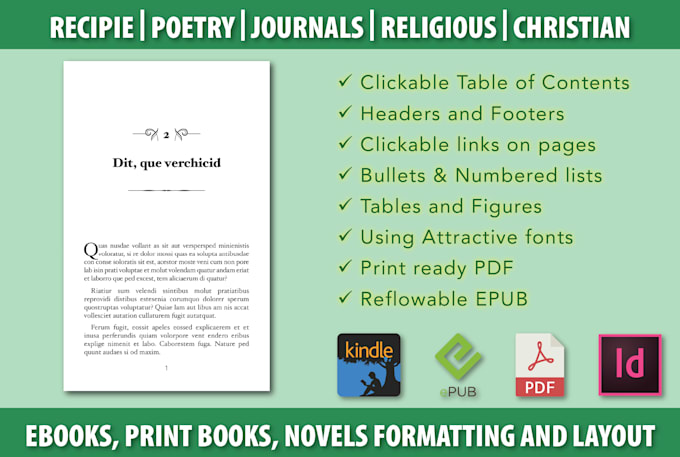 do ebook format, kindle and print book format