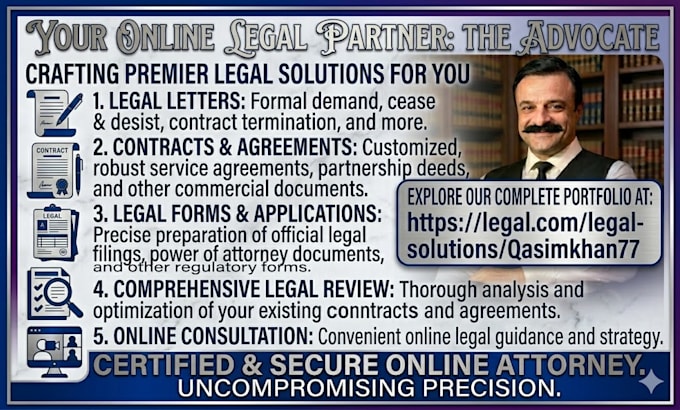 write legal letters, contracts, agreements online attorney
