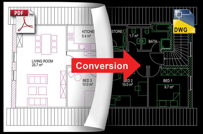 Convert Any Sketch Pdf Or Old Image Drawing Plan To Autocad Or 3d