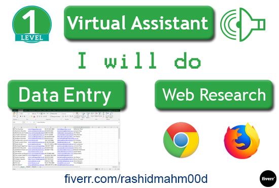 be your virtual assistant for data entry and web research
