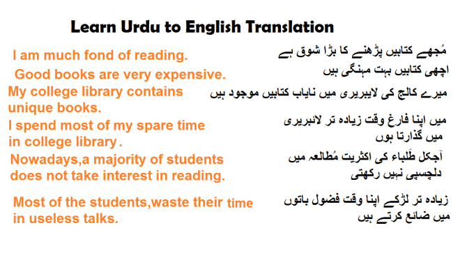 Translate From English To Urdu By Arainmujahid