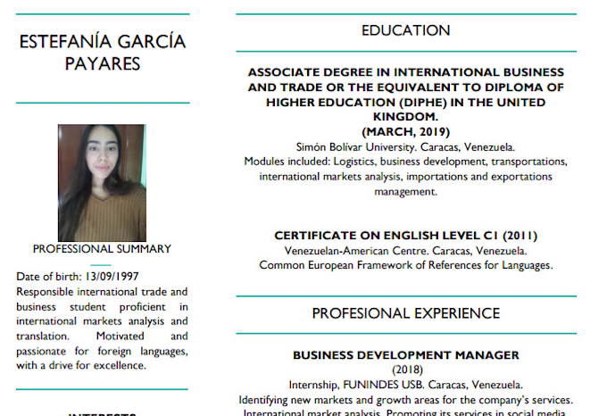 Make An Excellent Resume And Cover Letter For You By Estefaniagar840