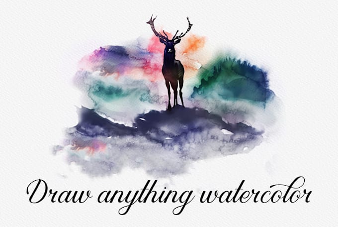 draw unique hand drawn watercolor illustration