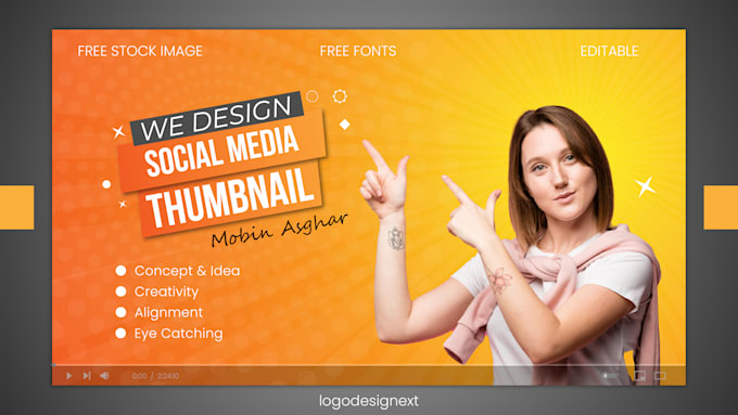 design eye catching thumbnail in 24 hours