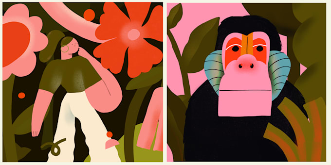 design handmade illustration for website, app or package