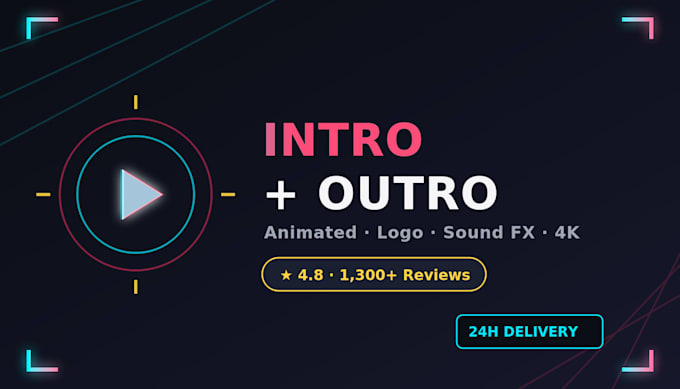 create a professional youtube intro, outro, logo animation