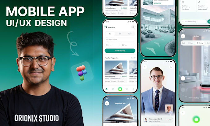 create modern mobile app UI UX design in figma