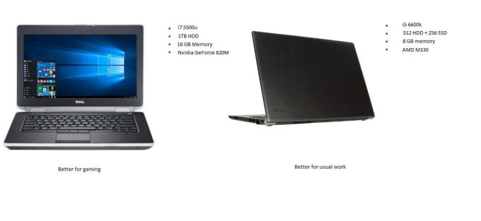 Comparing 2 laptops or desktops by 
