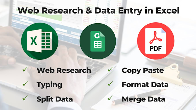 Do excel data entry, copy paste, web research, typing service by ...