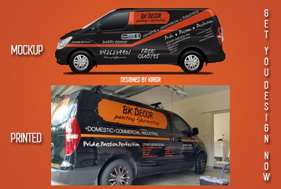 Download Free Van Wrap Car Wrap For Vehicle Branding By Kirior PSD Mockup Template