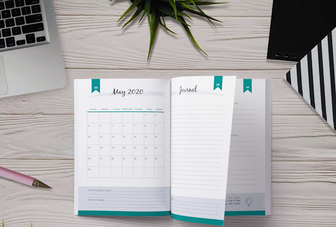 Design printable planner, journal, calendar in pdf by Akuziel | Fiverr
