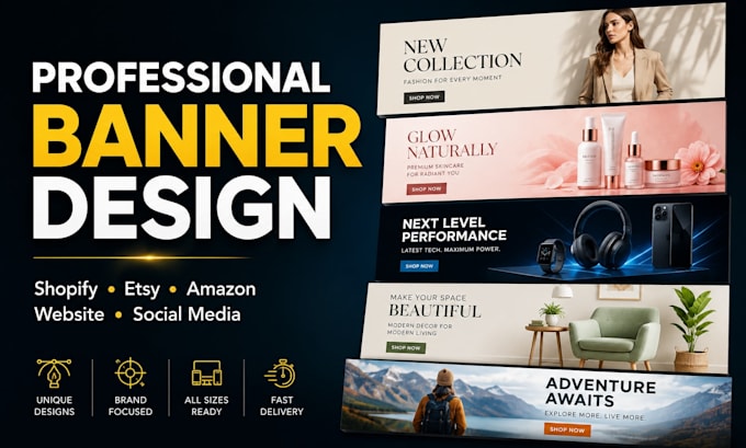 design professional ecommerce store banners and cover photos