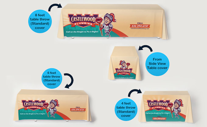 design a custom tablecloth, runner, or fitted stretch cover