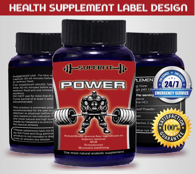 create health supplement or wine label bottle design in 24 hours