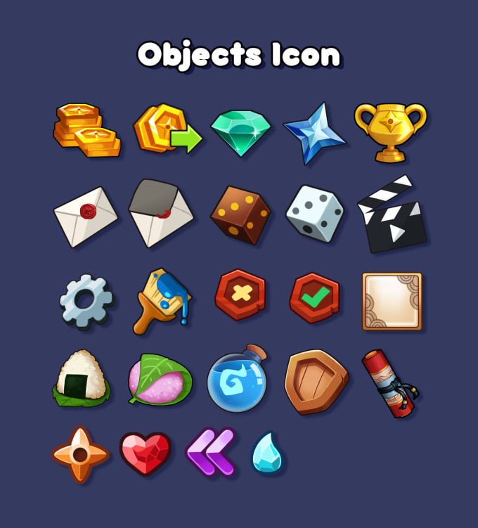 Design and illustrate game icon item for your game by Jejechon | Fiverr