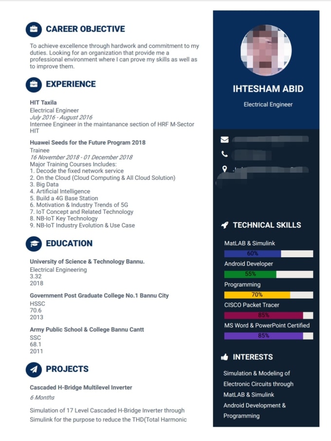 Design An Attractive Cv Or Resume By Ihteshamabid