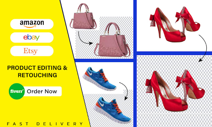 do product photo editing or retouching for amazon and ebay