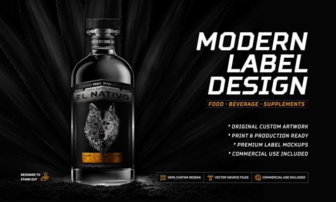 design a premium bottle label