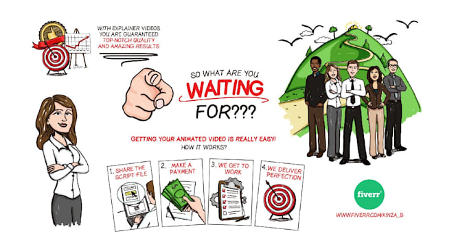 create an awesome whiteboard animation video in 24 hours