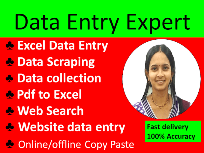 do data entry excel, copy paste and web search