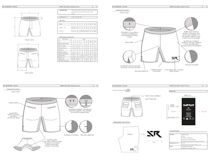 make a tech pack or technical sheet of your clothes
