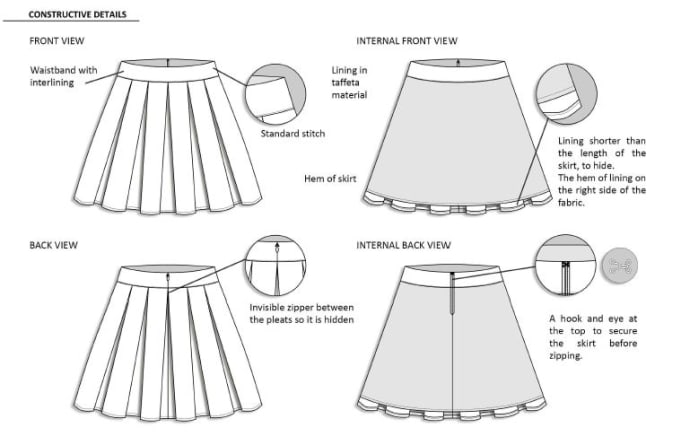 Make a tech pack or technical sheet of your clothes by Paolacamila | Fiverr