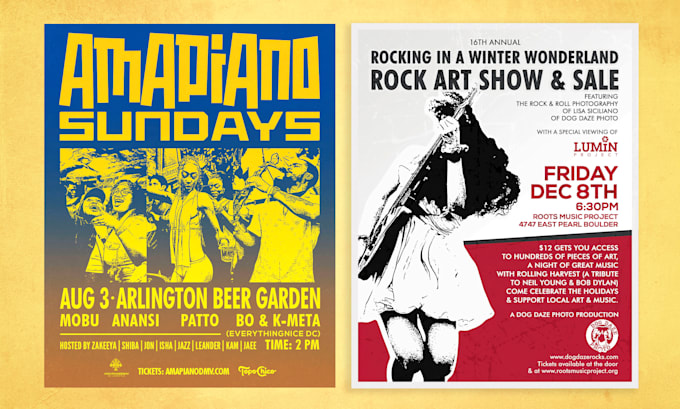 design an illustrated music or concert poster
