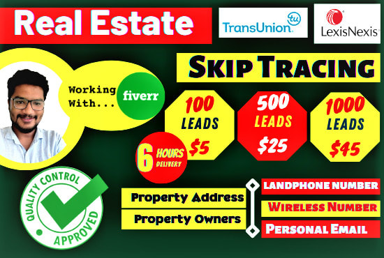 give real estate skip tracing and research service VA