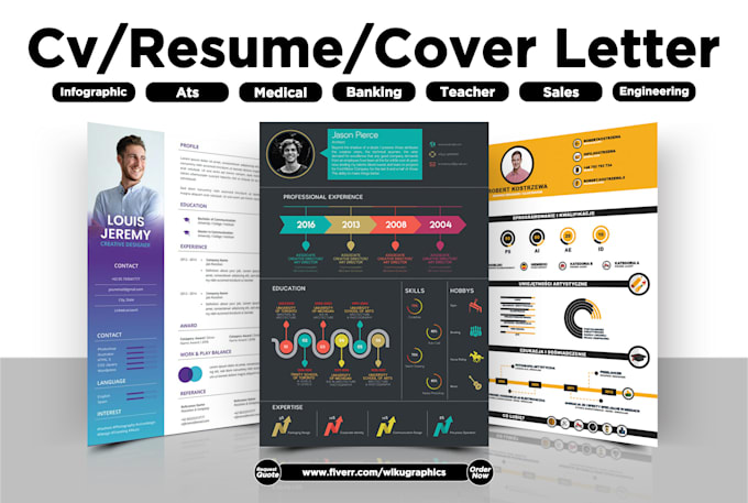 design custom infographic ats cv or resume or cover letter