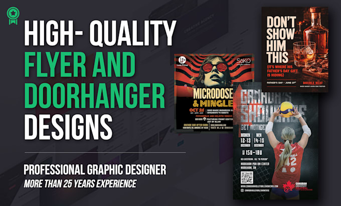 design a professional flyer, postcard, pamphlets, door hanger or rollup