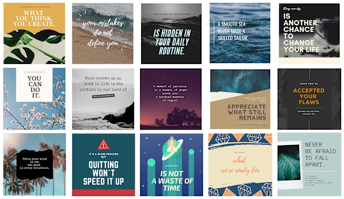 Create 100 inspirational image quotes for instagram by Callmeamy | Fiverr