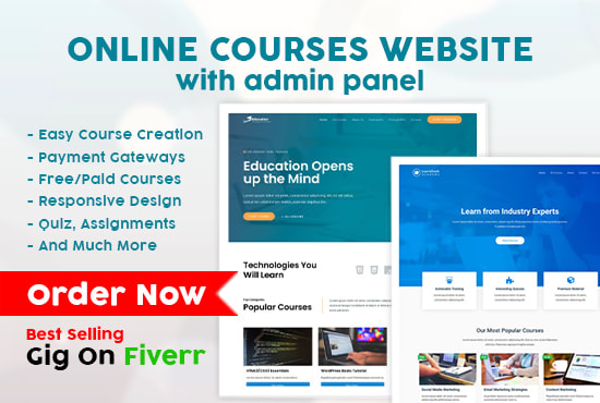 make an online courses based website like udemy