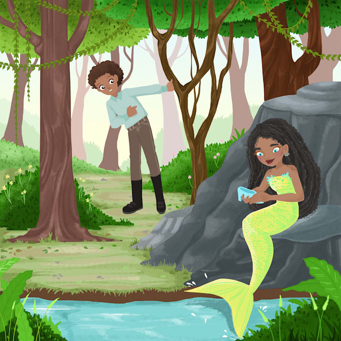 draw a digital illustration for children book