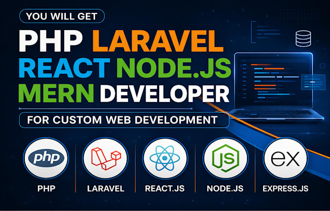 build custom web apps, saas apps, dashboards using react node laravel
