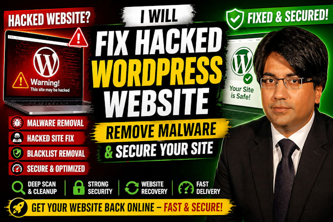 fix hacked wordpress site, remove malware, secure your site